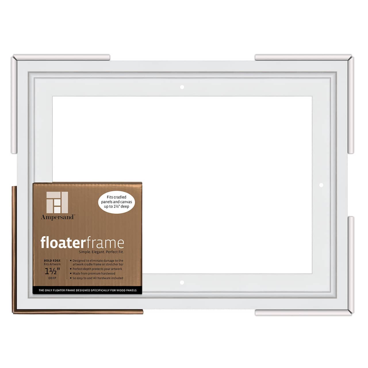 Ampersand™ White 1.5" Depth Face Bold Edge Floaterframe
